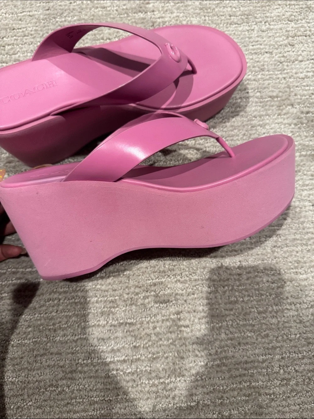 Coach Pink Platform Flip Flops